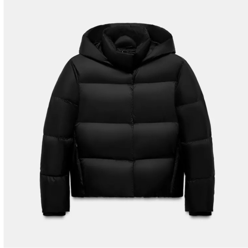 ZARA HOODED DOWN JACKET WATER REPELLENT WINDPROOF